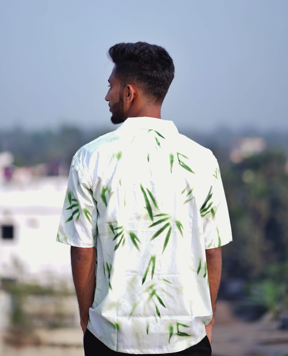 Drop-Shoulder Casual Shirt Green - Image 2