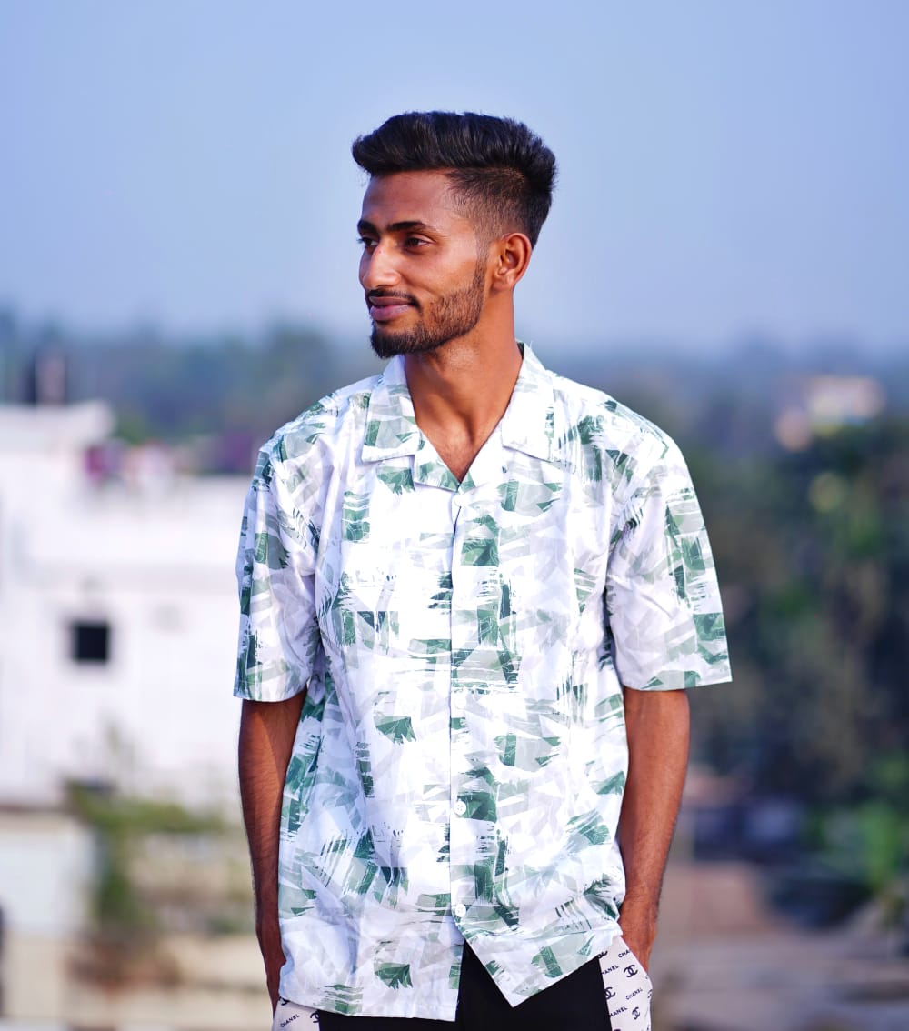 Drop-Shoulder Casual Shirt Olive Green